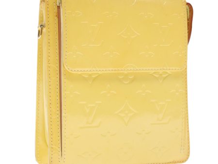 LOUIS VUITTON Monogram Vernis Motto Pouch Lime Yellow M91059  94362 Sale