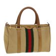 GUCCI Web Sherry Line Boston Bag Canvas Beige Red Green 378.012.3841 43210 Online Hot Sale