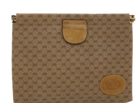 GUCCI Micro GG Canvas Clutch Bag PVC Leather Beige 67-039-5229 ep1090 Online