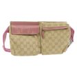 GUCCI GG Canvas Waist Bag Beige Pink am699g For Discount