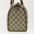 GUCCI GG Canvas Web Sherry Line Boston Bag PVC Leather Beige Green yk6589B Online now