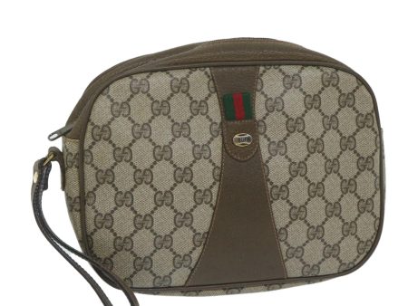 GUCCI Web Sherry Line GG Supreme Clutch Bag Beige Red 89 01 034 yk10095 Hot on Sale