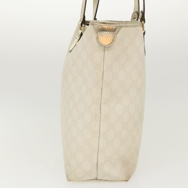 GUCCI GG Canvas Tote Bag PVC Leather White 189896 39964 Online Hot Sale