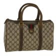 GUCCI GG Canvas Web Sherry Line Boston Bag PVC Leather Beige Green 58085 Online Sale