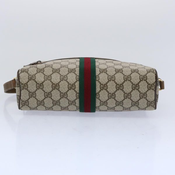 GUCCI GG Supreme Web Sherry Line Shoulder Bag PVC Beige Red Green 65893 For Sale