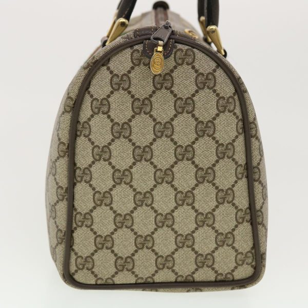 GUCCI GG Canvas Web Sherry Line Boston Bag PVC Leather Beige Green yk6588B Supply