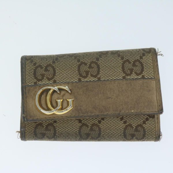 GUCCI GG Canvas Key Case Leather 5Set Beige Black pink bs11213 on Sale