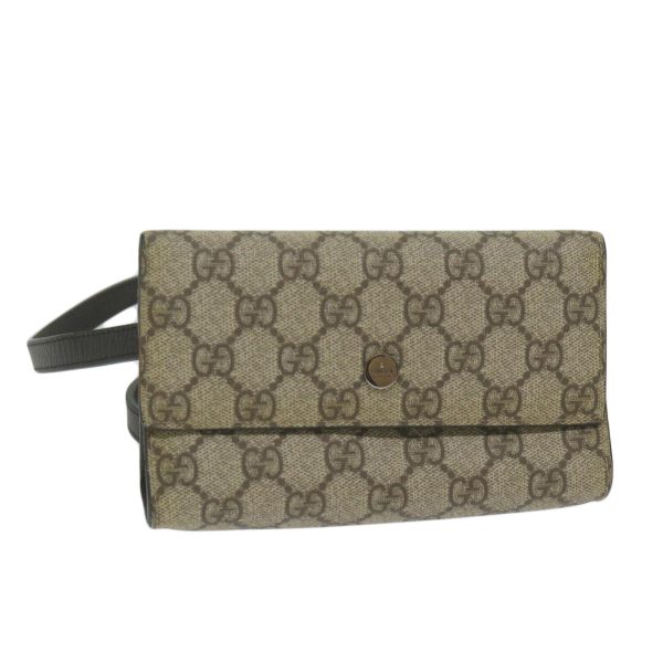 GUCCI GG Supreme Waist bag PVC Leather Beige 137376 yk9875 Online