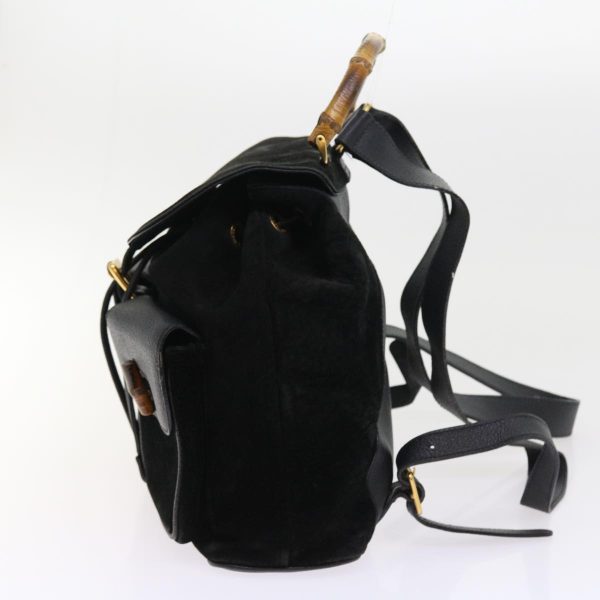 GUCCI Bamboo Backpack Suede Black 003 2058 0016 ep2009 Hot on Sale