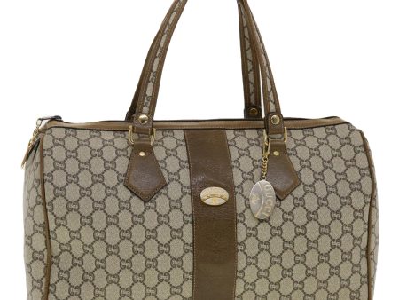 GUCCI GG Plus Canvas Boston Bag PVC Leather Beige th3568 Supply