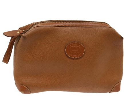 GUCCI Clutch Bag Leather Brown cl659 Hot on Sale