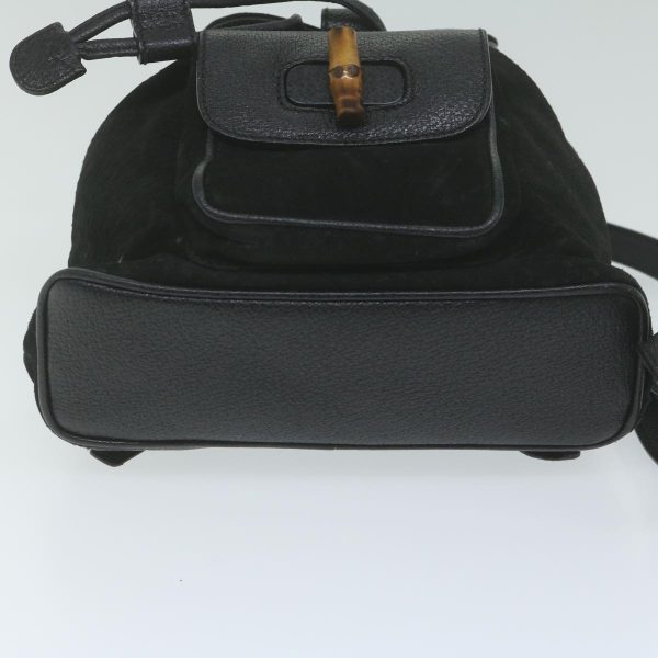 GUCCI Bamboo Backpack Suede Black 003 1956 0030 62682 Online