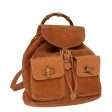 GUCCI Bamboo Backpack Suede Leather Orange th3041 Online