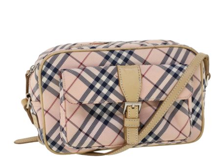 BURBERRY Nova Check Blue Label Shoulder Bag Nylon Leather BeigeNew ti1216 Online