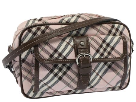 BURBERRY Nova Check Blue Label Shoulder Bag Nylon Leather PinkNew 53025 Online Sale