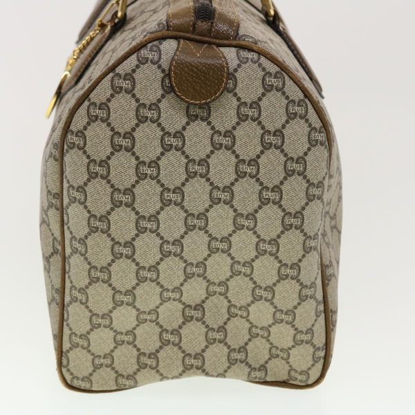 GUCCI GG Plus Canvas Boston Bag PVC Leather Beige th3568 Supply