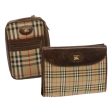 BURBERRY Nova Check Clutch Bag Canvas 2Set Beige BrownNew 68349 Cheap