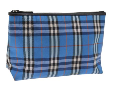 BURBERRY Nova Check Pouch Nylon BlueNew bs9106 For Cheap