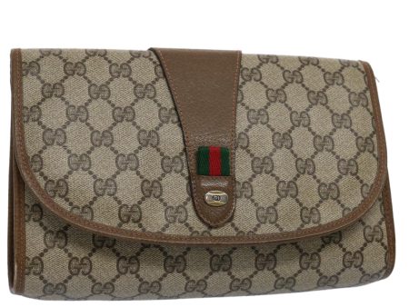 GUCCI GG Supreme Web Sherry Line Clutch Bag Red Beige 89 01 030 ep2520 Supply