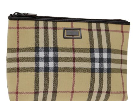 BURBERRY Nova Check Pouch Coated Canvas BeigeNew yk11343 Discount