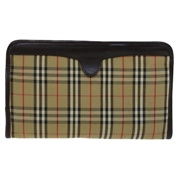 BURBERRY Nova Check Clutch Bag Beige BrownNew th4101 Fashion