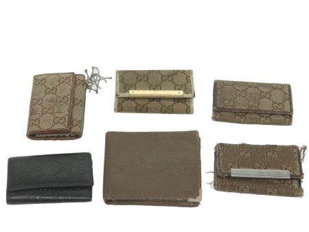 GUCCI GG Canvas Wallet Key Case 6Set Beige Black ar11255 Online Sale