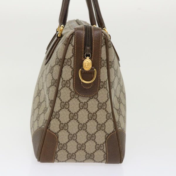 GUCCI GG Canvas Boston Bag PVC Leather 2way Beige kk179 Online Sale