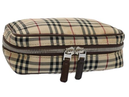 BURBERRY Nova Check Pouch Nylon Canvas BeigeNew ac2419 For Sale