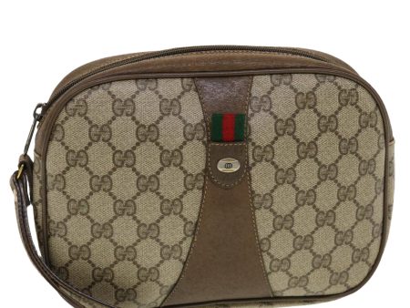 GUCCI GG Canvas Web Sherry Line Clutch Bag Beige Red Green 8901034 42585 Online