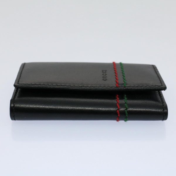 GUCCI Key Case Leather Black Red Green 138052 am5177 Hot on Sale