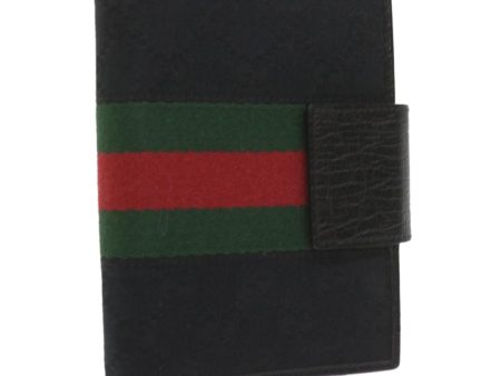 GUCCI GG Canvas Web Sherry Line Day Planner Cover Black Red Green am5263 Fashion