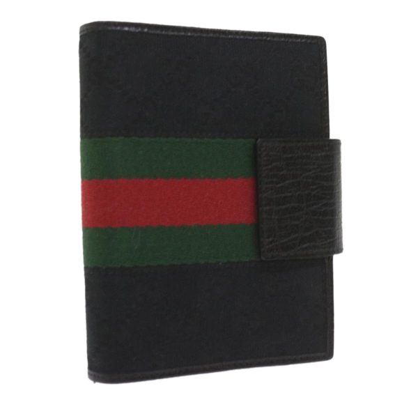 GUCCI GG Canvas Web Sherry Line Day Planner Cover Black Red Green am5263 Fashion