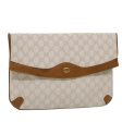 GUCCI GG Canvas Clutch Bag PVC Leather White Brown yk7923 Online now