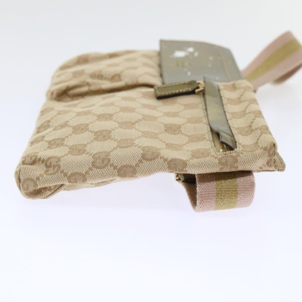 GUCCI GG Canvas Sherry Line Waist bag Beige Gold pink 28566 yk8454 Online now