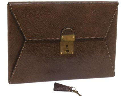 GUCCI Clutch Bag Leather Brown 58574 Online Hot Sale