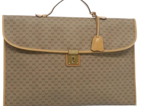 GUCCI Micro GG Canvas Business Bag PVC Leather Beige bs7876 Discount