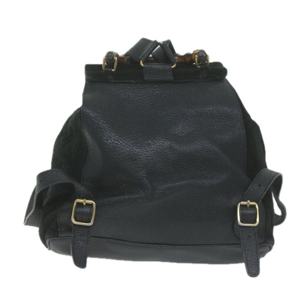 GUCCI Bamboo Backpack Suede Black 003 0016 0 66025 For Sale