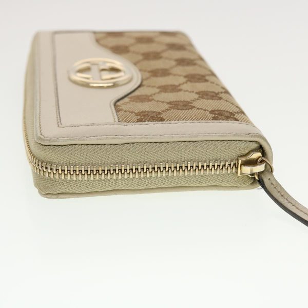 GUCCI GG Canvas Long Wallet Beige White 308012 43741 Hot on Sale