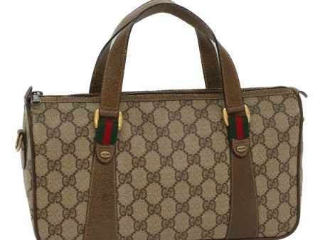 GUCCI GG Canvas Web Sherry Line Boston Bag Beige Red 39•02•040 52018 Online now