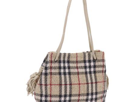 BURBERRY Nova Check Blue Label Shoulder Bag Canvas BeigeNew yk11341 Discount