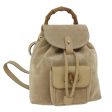 GUCCI Bamboo Backpack Suede Beige th4299 Fashion