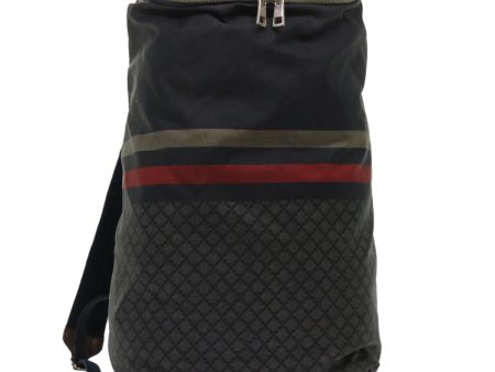 GUCCI Sherry Line Diamante Backpack Nylon Black Red beige 268111 bs6735 For Sale