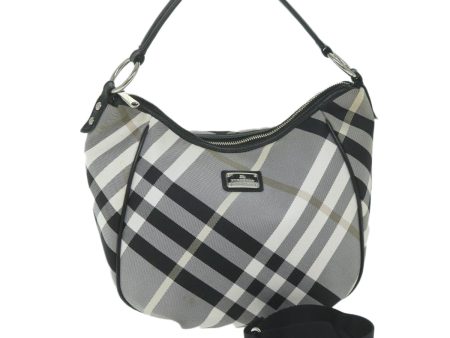 BURBERRY Nova Check Blue Label Shoulder Bag Nylon White BlackNew 64124 For Discount