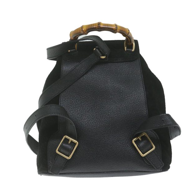 GUCCI Bamboo Backpack Suede Black 003 1956 0030 62682 Online