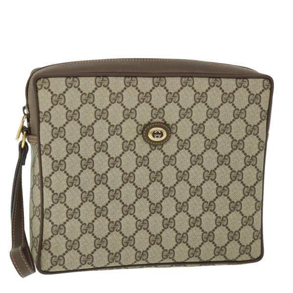 GUCCI GG Canvas Clutch Bag PVC Leather Beige 156.01.053 yk8651 Fashion