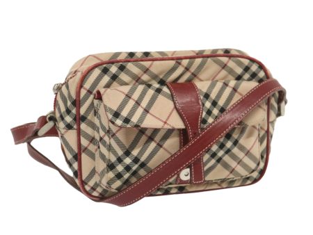 BURBERRY Nova Check Blue Label Shoulder Bag Nylon Beige RedNew bs12778 Supply