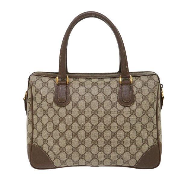 GUCCI GG Canvas Boston Bag PVC Leather 2way Beige kk179 Online Sale