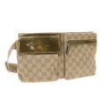 GUCCI GG Canvas Sherry Line Waist bag Beige Gold pink 28566 yk8454 Online now