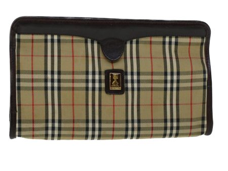 BURBERRY Nova Check Clutch Bag Beige BrownNew th4101 Fashion