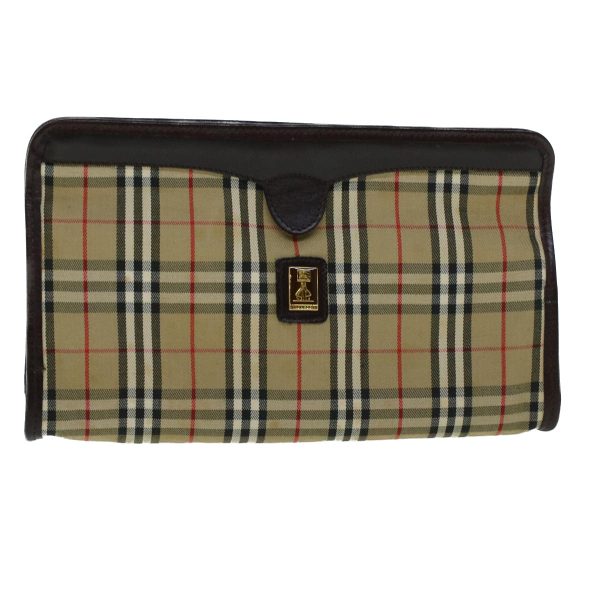 BURBERRY Nova Check Clutch Bag Beige BrownNew th4101 Fashion